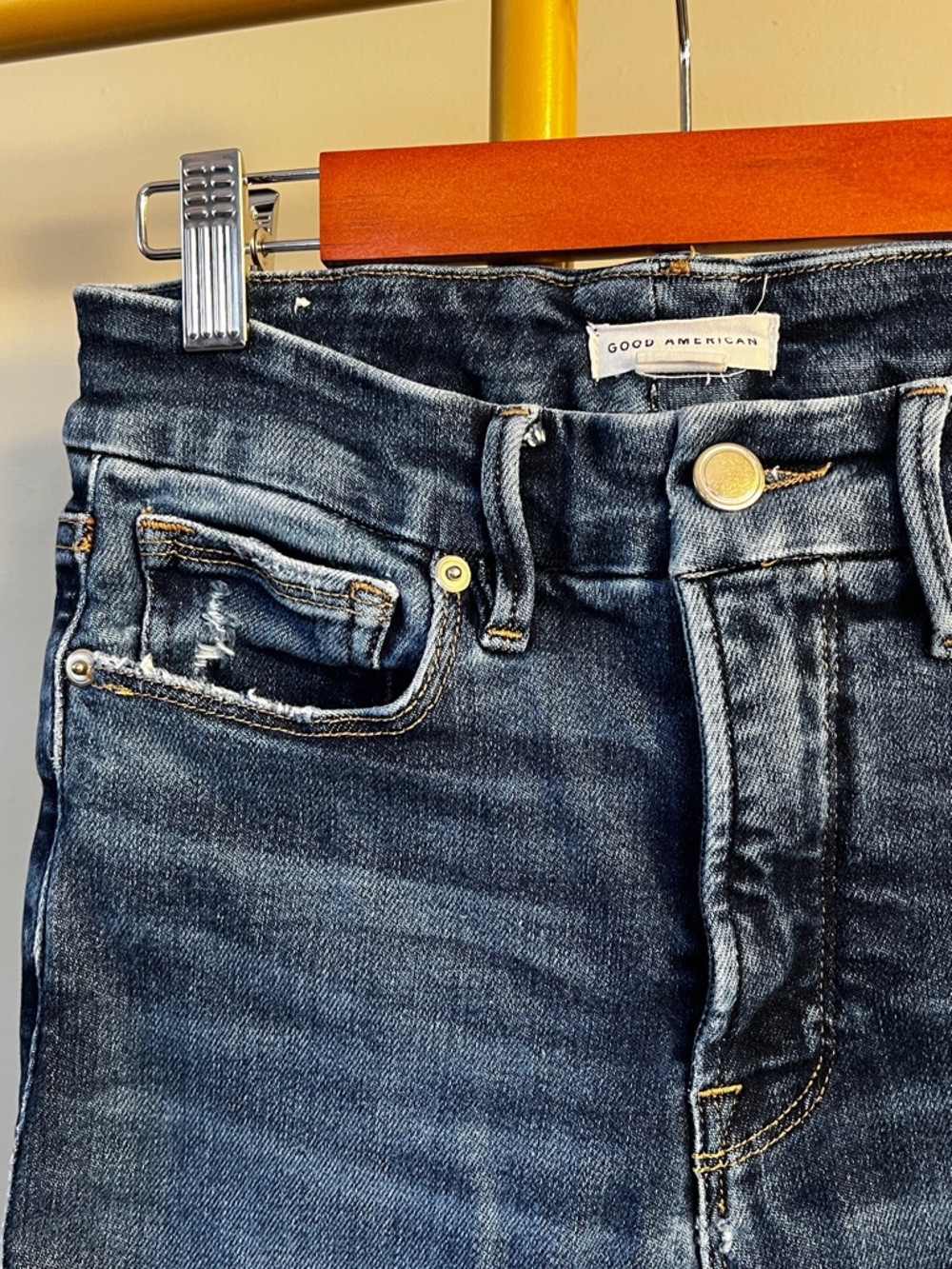 Good American Blue Denim Jeans With Label